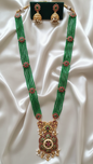 Sea Green Mint Rani Haar Temple Jewellery Set