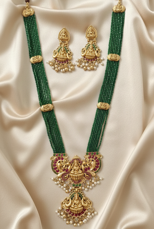 Traditional Goddess Lakshmi Long Necklace Set