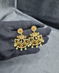 Traditional Gold-Tone Temple Earrings