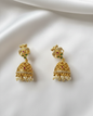 Antique Statement Earrings with Ruby Stone and Pearl Drops