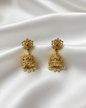 Antique Statement Earrings with Ruby Stone and Pearl Drops