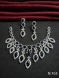 Deep Navy "Azure Leaf" AD Statement Necklace with Long Earrings