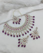 Purple & White Stone Bridal Choker Set