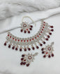 Purple & White Stone Bridal Choker Set