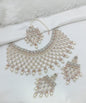 Grand Emerald & White Stone Bridal Choker Set with Maang Tikka
