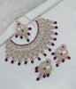 Rose Gold & White Stone Bridal Choker Set with Pearls
