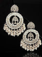 Large Traditional Indian Chandbali Earrings Beads & Pearls For Woman